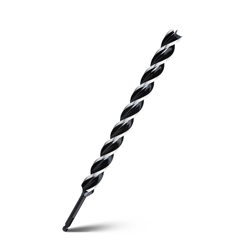 WOBLLMX 1-1/8" x 17" Auger Drill Bit for Wood, Hex Shank Tri Flute Ship Auger Long Drill Bit for Soft and Hard Wood,Tree Stump,Plastic,Drywall and Composite Materials - Image 1